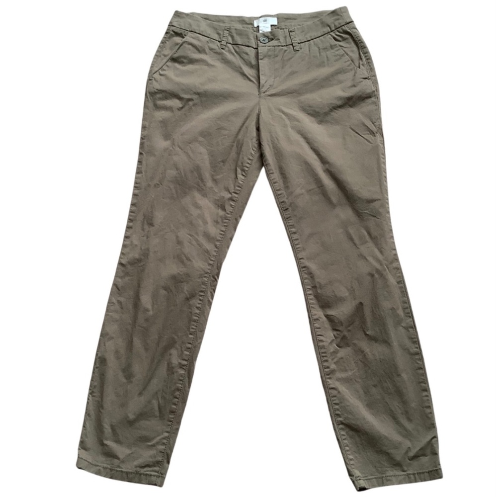 H&M Olive Green Lightweight Slim Cut Chino Khakis